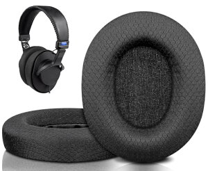 �C���[�p�b�h ���b�V���t�@�u���b�N SONY MDR-CD900ST / MDR-7506 / MDR-V6 / MDR-V7 �w�b�h�z�� ���� �C���[�N�b�V���� �����x�t�H�[�� �C���[�J�b�v - �u���b�N