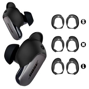 Bose QuietComfort Ultra Earbuds �C���[�`�b�v �A���`�X���b�v �����h�~ Bose QuietComfort Ultra Earbuds �C���[�s�[�X �C���z���L���b�v SML�T�C�Y �݊��i ��֕i �u���b�N [3�y�A]