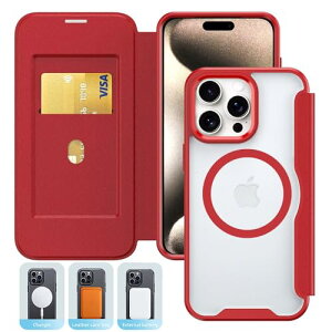 iPhone 13 Pro Max �P�[�X �N���A �蒠�^ MagSafe ���C�����X�[�d �}�O�l�b�g���� �J�[�h���[ �A�C�t�H�� 13 �v�� �}�b�N�X �J�o�[ �o�b�N�p�l������ ���z�^ ����h�~�u���V�@�\ �h�o �y�� ���^
