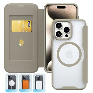 iPhone 15 Plus �P�[�X �N���A �蒠�^ MagSafe ���C�����X�[�d �}�O�l�b�g���� �J�[�h���[ �A�C�t�H�� 15 �v���X �J�o�[ �o�b�N�p�l������ ���z�^ ����h�~�u���V�@�\ �h�o �y�� ���^