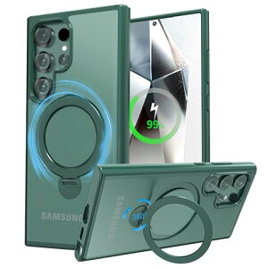 Galaxy S24 Ultra �P�[�X Magsafe ��]�X�^���h ��_ ���� �������� �}�O�Z�[�t �����͂Ȏ��� �c���� �ϏՌ� �M�����N�V�[ S24 �E���g��/docomo SC-52E / au SCG26 �p�J�o�[ �w��h�~ ���ϖh�~ 6.8 �C���` �O��