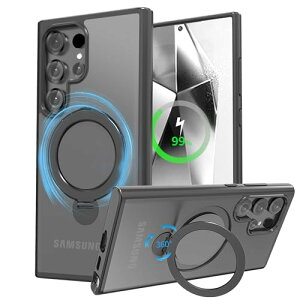 Galaxy S24 Ultra �P�[�X Magsafe ��]�X�^���h ��_ ���� �������� �}�O�Z�[�t �����͂Ȏ��� �c���� �ϏՌ� �M�����N�V�[ S24 �E���g��/docomo SC-52E / au SCG26 �p�J�o�[ �w��h�~ ���ϖh�~ 6.8 �C���` �u��