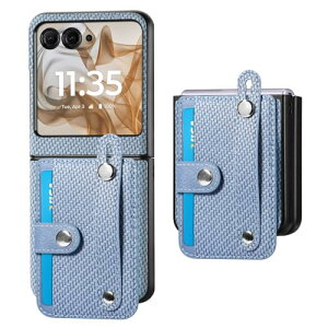 Motorola Razr 50 / 50s / 60 �P�[�X �ی�J�o�[�ϏՌ� �J�[�h���[�@�\ �����Y�ی� PU��v �P�[�X �w��h�~ (�u���[)