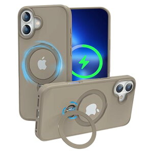 iPhone 16 Plus �P�[�X Magsafe ��]�X�^���h ��_ ���� �������� �}�O�Z�[�t �����͂Ȏ��� �c���� �ϏՌ� iPhone16 Plus �P�[�X �A�C�t�H�� 16 �v���X �p�J�o�[ �w��h�~ ���ϖh�~ 6.7 �C���` �`�^���S�[