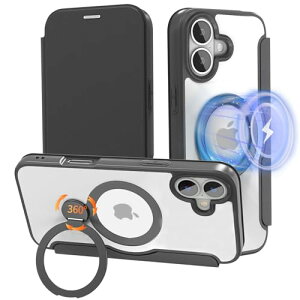 iPhone 16 Plus �P�[�X �蒠�^ �N���A �X�^���h �J�[�h���[ MagSafe �����O�t�� �c���� ���U�[�f�� �y�� ���^ �ϏՌ�iPhone16 Plus �X�}�z�P�[�X �S�ʕی� �A�C�t�H��16 Plus �g�уJ�o�[ �}�O�Z�[�t ����