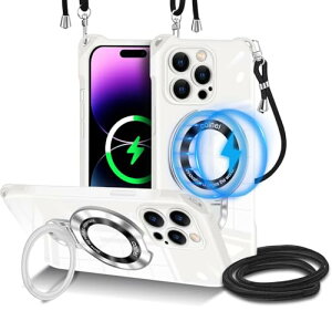iPhone 14 Pro �P�[�X �N���A �V�����_�[ �����O�t�� MagSafe�Ή��E�B���X�^���h iphone14pro �J�o�[ ���|�� ��|�� �X�g���b�v�t�� ��|�� �΂߂��� �R�t�����O���\ �؍� �ϏՌ� �A�E�g�h�A �X�^