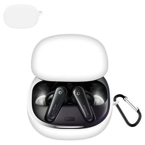 Anker Soundcore Liberty 4 �P�[�X Anker Soundcore Liberty 4 �J�o�[ �����h�~ �L�Y�h�~ �V���R���P�[�X �����[�d�\ �S�ʕی� �J���r�i�t�� (�z���C�g)
