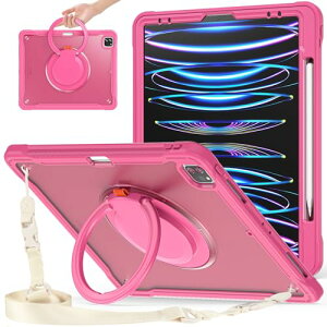 iPad Air 13 �C���`2025 / 2024 �P�[�X ������ Aslo iPad Pro 12.9�C���` �P�[�X ������ 360°��]�X�^���h �n���h�z���_�[ �X�^���h�@�\ �ϏՌ� ��� ���߉\���|���[�t�� �����h�~ �A�E�g�h�A ���@�\��