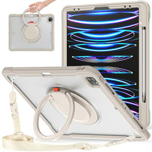 iPad Air 13 �C���`2025 / 2024 �P�[�X ������ Aslo iPad Pro 12.9�C���`������ 360°��]�X�^���h �n���h�z���_�[ �X�^���h�@�\ �ϏՌ� ��� ���߉\���|���[�t�� �����h�~ �A�E�g�h�A ���@�\���p�S�ʕ�