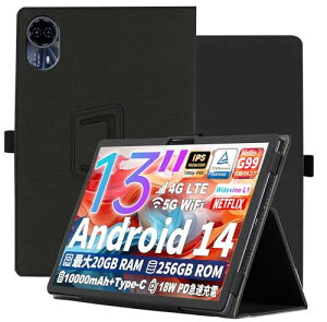 Teclast T65 Max �P�[�X �ی�P�[�X �p�x���� �X�^���h�@�\ ����PU ���U�[ �C�菝�h�~ ���C�z�� �S�ʕی�^ �ی�P�[�X Teclast T65 Max �^�u���b�g 13�C���` �Ή� �^�u���b�g�X���[�u (�u���b�N)
