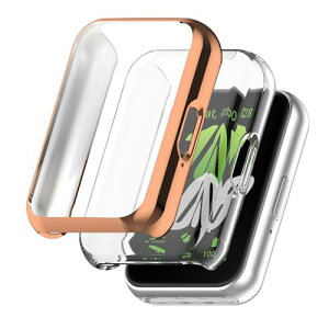 Samsung Galaxy Fit 3 Watch�P�[�X TPU �����^ �I�[�����E���h �ی� �J�o�[ (���[�Y�S�[���h+�N���A)