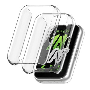 Samsung Galaxy Fit 3 Watch�P�[�X TPU �����^ �I�[�����E���h �ی� �J�o�[ (�N���A+�N���A)