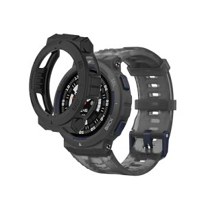 Amazfit Active Edge �P�[�X �h�o �t�B���� �ی�t�B���� ���ɋ��� �ɔ� �X�N���[���v���e�N�^�[ (�u���b�N)