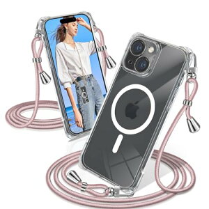 iPhone 15 Plus �P�[�X �N���A �V�����_�[ MagSafe�Ή� �ϏՌ� iPhone15Plus �X�}�z�P�[�X �}�O�Z�[�t�Ή� ���� �D��X�g���b�v�t�� �A�C�t�H��15 Plus�J�o�[ ������ ��|�� �R�t�� ��|�� �V���O���V��