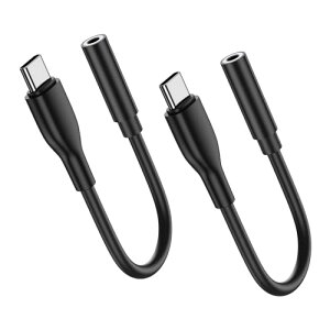 USB-C - 3.5 mm�w�b�h�t�H���W���b�N�A�_�v�^ 4�� �^�C�vC �C���z���W���b�N TypeC �ϊ� �P�[�u�� 2�{ �C���z�� �^�C�vC �ϊ� �n�C���]�Ή� DAC���� ���ʒ��� / �ʘb / ���y�Ή� iPhone 16Pro Max / 16Pro / 16P