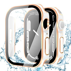 Apple Watch �P�[�X Series 9 / 8 / 7 Apple Watch �J�o�[ PC�f�� IP68 �h�� 3D���p�G�b�W�f�U�C�� ���� �A�b�v���E�H�b�` �P�[�X �K���X�t�B���� ��̌^ �� ��d�\�� �A�b�v���E�H�b�` �J�o�[ �S�ʕی� 
