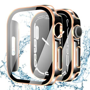 Apple Watch �P�[�X Series 9 / 8 / 7 Apple Watch �J�o�[ PC�f�� IP68 �h�� 3D���p�G�b�W�f�U�C�� ���� �A�b�v���E�H�b�` �P�[�X �K���X�t�B���� ��̌^ �� ��d�\�� �A�b�v���E�H�b�` �J�o�[ �S�ʕی� 