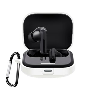 �V���I�~ (Xiaomi) Redmi Buds 5 �P�[�X �V���R���� �S�ʕی� �����h�~ �L�Y�h�~ �ϏՌ� �����[�d�\ �y�ʏ��^ �J���r�i�t�� (�z���C�g) �݊��i �ЊO�i