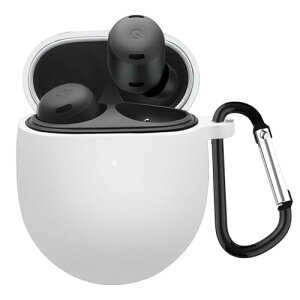 Pixel Buds Pro �P�[�X �V���R���� �S�ʕی� �����h�~ �L�Y�h�~ �ϏՌ� �����[�d�\ �y�ʏ��^ �J���r�i�t�� (�z���C�g) �݊��i �ЊO�i