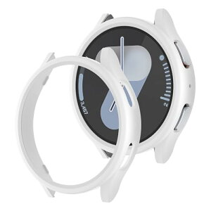 Samsung Galaxy Watch 7 �P�[�X 44mm Galaxy Watch 7 �J�o�[ 44mm 40mm PC�f�� �ϏՌ� �����ߗ� �����^ �����ȒP �S�ʕی�J�o�[ �����x ���t���ȒP �o���p�[ �t�B�����Ȃ� (�z���C�g 44mm)