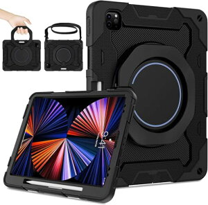 �c�u�� iPad Pro 13 (M4) 2024 �P�[�X �ϏՌ� ���V�����_�[�t�� 360°��] �X�^���h �y�� ���[ iPad Pro 13 ��7�����p�ی�P�[�X �V���R�� �n�[�h �h�o ���킢�� iPad Pro 13�C���` (M4)�J�o�[ �L�b�Y �q�� 