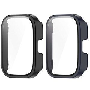 Amazfit Bip 5 Unity �P�[�X PC�� �X�N���b�`�h�~ �����^ + HD�����K���X�t�B������̌^�ی�J�o�[ Amazfit Bip5 Unity�r���v�A�N�Z�T���[ (�u���b�N�{�u���[)