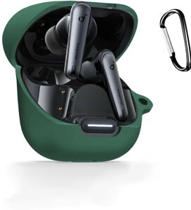 Anker Soundcore Liberty 4 nc �P�[�X �V���R�� �ی�P�[�X���� �[�d�\ �ϏՌ��� �h���h�o �y�ʏ��^ �����h�~ �J���r�i�t��anker soundcore liberty 4nc �J�o�[ (�O���[��)