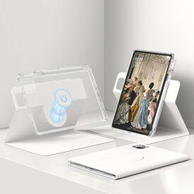 [360度回転式] Xiaomi Pad 6S Pro 12.4インチ ケース 縦置き 横置き スタンド シャオミ パッド シックスエス プロマグネット ケースカバー 磁気吸着 分離式 透明カバー ペン収納 磁気カバー グレー