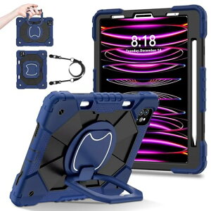 360�x��] iPad Air4 / iPad Air5�P�[�X �y�� ���[ �V���R�� �h�o iPad Pro11 �� 4 3 2 1 ���� ���P�[�X ���|�� �L�b�Y �q���J�o�[ �����O�n���h�� �c�u�� ���u�� �X�^���h �ϏՌ� �����h�~ �l�C�r�[+��
