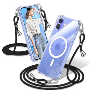 iPhone 16 Plus �P�[�X �N���A �V�����_�[ MagSafe�Ή� �ϏՌ� iPhone16Plus �X�}�z�P�[�X �}�O�Z�[�t�Ή� ���� �D��X�g���b�v�t�� �A�C�t�H��16 Plus�J�o�[ ������ ��|�� �R�t�� ��|�� �V���O���V��