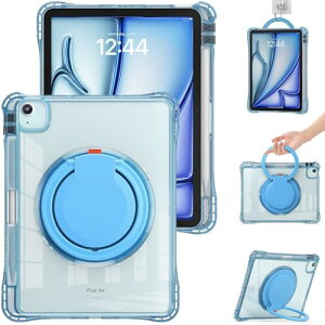 �΂ߊ|�� iPad Air 11�C���`2025 2024 �P�[�X �N���A �����J�o�[ iPad Air4 iPad Air5�P�[�X ���u���X�^���h iPad Pro 11 �� 4 3 2 1 ����^�u���b�g�P�[�X �y���z���_�[ 360°��]�����O �V�����_�[�X�g���b�v 