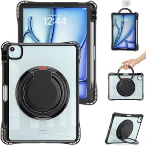 �΂ߊ|�� iPad Air 11�C���`2025 2024 �P�[�X �N���A �����J�o�[ iPad Air4 iPad Air5�P�[�X ���u���X�^���h iPad Pro 11 �� 4 3 2 1 ����^�u���b�g�P�[�X �y���z���_�[ 360°��]�����O �V�����_�[�X�g���b�v 