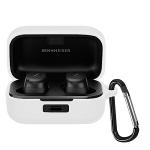 Sennheiser Momentum True Wireless 4 / Wireless 3 �P�[�X �V���R���� �S�ʕی� �����h�~ �L�Y�h�~ �ϏՌ� �����[�d�\ �y�ʏ��^ �J���r�i�t�� (�z���C�g) �݊��i �ЊO�i