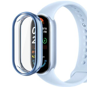 Xiaomi Smart Band 9 / 9 NFC �P�[�X �V���I�~ �X�}�[�g�o���h9 �S�ʕی�P�[�X ���b�L�d�グ TPU �\�t�g ���y�� �ϏՌ� �E���ȒP �J�o�[ Xiaomi Mi band 9 (�u���[)