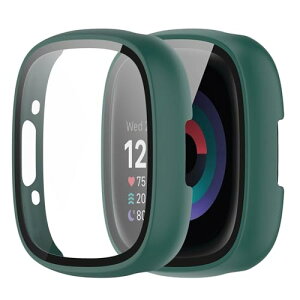Fitbit Sense 2 / Versa 4 �J�o�[ Fitbit Sense 2 / Versa 4 �P�[�X PC�f�� �J�o�[ �t�@�[�E�F�C Fitbit Sense 2 / Versa 4 �J�o�[ �K���X�t�B������̌^ �S�ʕی� ��d�\�� �h�o �� �L�Y�h�~ �y�� (�O���[��) �݊��i 