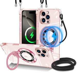 iPhone 16 Pro Max �P�[�X �N���A �V�����_�[ �����O�t�� MagSafe�Ή��E�B���X�^���h iphone 16 pro max �J�o�[ ���|�� ��|�� ��|�� �΂߂��� �R�t�� ���������\ 1.5M �؍� �A�E�g�h�A �X�^���h�@�\ TPU 