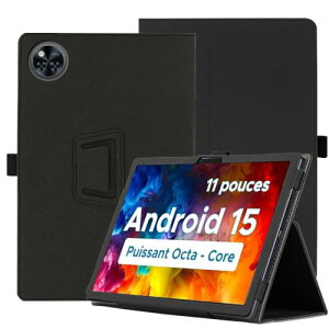 DOOGEE U11 / U11 PRO �P�[�X �^�u���b�g�J�o�[ �ی�P�[�X �p�x���� �X�^���h ���y�� �S�ʕی� �X�^���h�@�\�t�� DOOGEE U11 / U11 PRO �n�[�h�J�o�[ (�u���b�N)