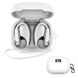 Beats Powerbeats Pro 2 �P�[�X �J�o�[ Powerbeats Pro 2 �V���R�� �P�[�X �y�� ���^ ����~�� ���[�J�o�[ �S�ʕی� �[�d�֗� Beats Powerbeats Pro 2�ی�P�[�X (�z���C�g)