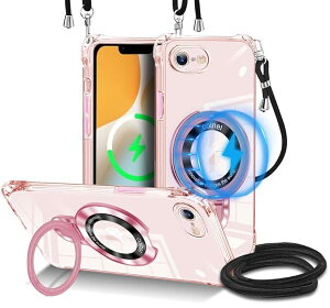 iPhone 17e �P�[�X �N���A MagSafe�Ή� �����O�t�� iPhone 16e �l�b�N �V�����_�[ iPhone 16E �J�o�[ ���|�� ��|�� �X�g���b�v�t�� ��|�� �΂߂��� �R�t�� �؍� �ϏՌ� �A�E�g�h�A �X�^���h�@�\ TPU �c / 