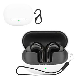 SOUNDPEATS Air5 pro �P�[�X �J�o�[ (�J���r�i�t��+�X�g���b�v�t�� ) �V���R�� ���[�P�[�X �֗� �J���r�i�t ���s �y�ʏ��^ �����[�d�\ �ی�P�[�X ���[ �P�[�X SOUNDPEATS Air5 pro �J�o�[(�z���C�g)