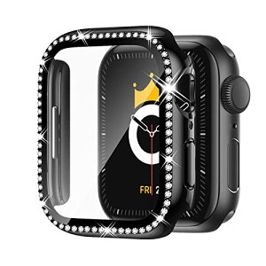 Apple Watch �P�[�X 42mm iWatch�P�[�X �L���L�� �ی�t�B�����t�� �N���X�^���_�C���t�� iWatch�J�o�[ ������p �S�ʕی�P�[�X (42mm Series 3 / 2 / 1 �u���b�N)