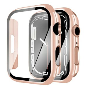 Apple Watch �J�o�[ Series SE3 / SE2 / SE / 6 / 5 / 4 40mm �P�[�X PC�f�� ���� �ی�P�[�X �K���X�t�B���� ��̌^ ��d�\�� �A�b�v���E�H�b�` �J�o�[ �S�ʕی� �����K���X �L�Y�h�~ (41mm,���[�Y�S�[���h)