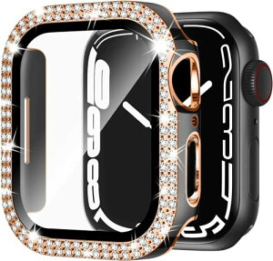 Apple Watch �J�o�[ 40mm �L���L�� ���킢�� �K���X�t�B�����t �����^ PC+�K���X�f�� �����ߗ� �ϏՌ� �L�Y�h�~ �����x �S�ʕی� Apple Watch 40mm �P�[�X (Series SE3 / SE2 / SE / 6 / 5 / 4 / ,40mm,�u���b�N����