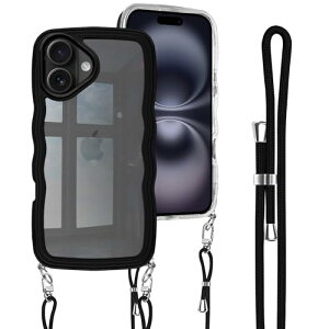 iPhone 16 Plus �P�[�X �N���A �V�����_�[ iPhone 16 Plus �J�o�[ ��|�� ������ �΂߂��� �R�t�� �X�g���b�v�t�� �A�C�t�H��16 Plus �P�[�X �؍� ���� ���킢�� ���� ���^ �V���R�� TPU �o���p�[ �X�}