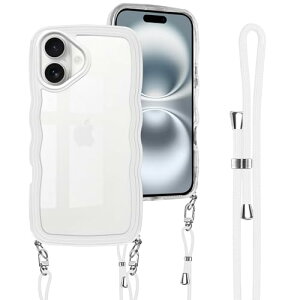 iPhone 16 Plus �P�[�X �N���A �V�����_�[ iPhone16 Plus �J�o�[ ��|�� ������ �΂߂��� �R�t�� �X�g���b�v�t�� �A�C�t�H��16 Plus �P�[�X �؍� ���� ���킢�� ���� ���^ �V���R�� TPU �o���p�[ �X�}�z