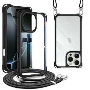 iPhone 16 Pro Max �P�[�X �V�����_�[ ��|�� ��|�� ���|�� �X�g���b�v�t�� �؍� iPhone 16ProMax �J�o�[ �R�t�� �΂߂��� TPU�o���p�[ �ϏՌ� ���^ �y�� ���΂݂Ȃ� �n�[�h �P�[�X �u���b�N
