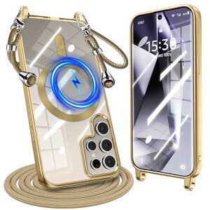Galaxy S24 Ultra �P�[�X �N���A �V�����_�[ �ϏՌ� �M�����N�V�[ S24 �E���g�� �P�[�X Magnetic�Ή� �X�g���b�v�z�[���t�� SC-52E SCG26 ���|�� �R�t�� TPU �΂߂��� ��|���P�[�X ���������\ ���O��