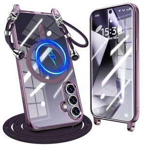Galaxy A55 5G �P�[�X �N���A �V�����_�[ �ϏՌ� �M�����N�V�[ A55 �P�[�X Magnetic�Ή� �X�g���b�v�z�[���t�� SC-53E SCG27 ���|�� �R�t�� TPU �΂߂��� ��|���P�[�X ���������\ ���O���\ �����h