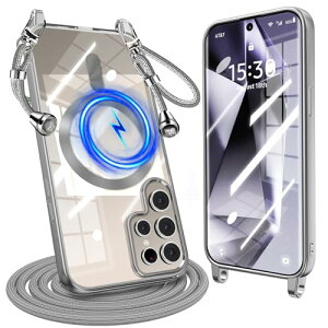 Galaxy S24 Ultra �P�[�X �N���A �V�����_�[ �ϏՌ� �M�����N�V�[ S24 �E���g�� �P�[�X Magnetic�Ή� �X�g���b�v�z�[���t�� SC-52E SCG26 ���|�� �R�t�� TPU �΂߂��� ��|���P�[�X ���������\ ���O��