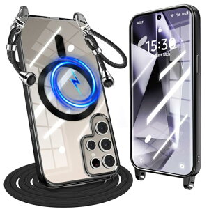 Galaxy S24 Ultra �P�[�X �N���A �V�����_�[ �ϏՌ� �M�����N�V�[ S24 �E���g�� �P�[�X Magnetic�Ή� �X�g���b�v�z�[���t�� SC-52E SCG26 ���|�� �R�t�� TPU �΂߂��� ��|���P�[�X ���������\ ���O��